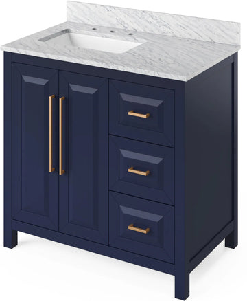 Cade 36'' Hale Blue Vanity, left offset VN2CAD-36-BL-NT