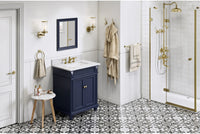 Douglas 30'' Hale Blue Vanity, White Carrara Marble Vanity Top, undermount rectangle bowl VKITDOU30BLWCR
