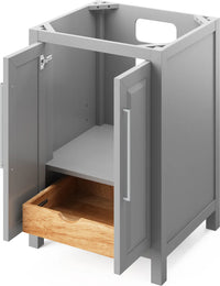 Cade 24'' White Vanity, Calacatta Vienna Quartz Vanity Top, undermount rectangle bowl VKITCAD24WHCQR