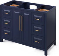 Cade 48'' Hale Blue Vanity, Black Granite Vanity Top, undermount rectangle bowl VKITCAD48BLBGR
