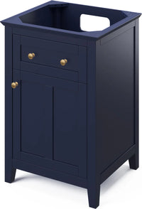 Chatham 24'' Hale Blue Vanity, Boulder Cultured Marble Vanity Top, undermount rectangle bowl VKITCHA24BLBOR