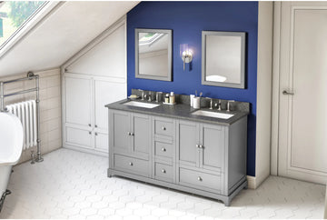 Addington 60'' Vanity, double bowl, two undermount rectangle bowls