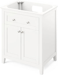 Chatham 30'' White Vanity, Black Granite Vanity Top, undermount rectangle bowl VKITCHA30WHBGR