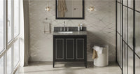 Percival 36'' Vanity, left offset, undermount rectangle bowl