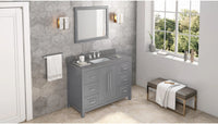 Cade 48'' Grey Vanity, Boulder Cultured Marble Vanity Top, undermount rectangle bowl VKITCAD48GRBOR