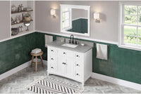 Savino 48'' White Vanity, Steel Grey Cultured Marble Vanity Top, undermount rectangle bowl VKITSAV48WHSGR