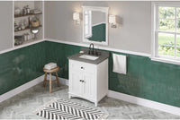 Savino 30'' White Vanity, Boulder Cultured Marble Vanity Top, undermount rectangle bowl VKITSAV30WHBOR