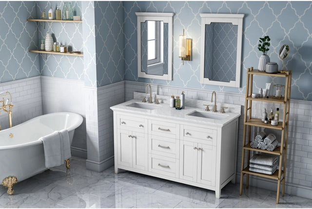 Chatham 60'' White Vanity, double bowl VN2CHA-60-WH-NT