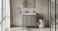Percival 36'' Grey Vanity, left offset VN2PER-36-GR-NT
