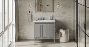 Percival 36'' Grey Vanity, left offset VN2PER-36-GR-NT