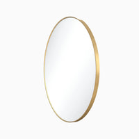 2nd Gen Metal Mirrors 30'' x 1'' Brushed Gold Circular Metal Frame mirror VMIR-METC-30BG