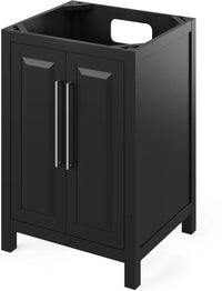Cade 24'' Black Vanity, White Carrara Marble Vanity Top, undermount rectangle bowl VKITCAD24BKWCR