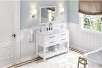Wavecrest 48'' White Vanity, White Carrara Marble Vanity Top, undermount rectangle bowl VKITWAV48WHWCR