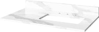 Astoria 36'' Grey Vanity, right offset, Calacatta Vienna Quartz Vanity Top, undermount rectangle bowl VKITAST36GRCQR