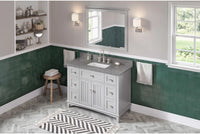 Savino 48'' Grey Vanity, Boulder Cultured Marble Vanity Top, undermount rectangle bowl VKITSAV48GRBOR
