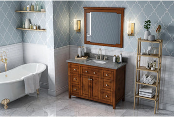 Chatham 48'' Chocolate Vanity, Boulder Cultured Marble Vanity Top, undermount rectangle bowl VKITCHA48CHBOR
