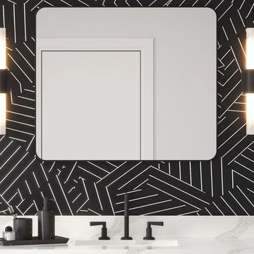 2nd Gen Metal Mirrors 22'' W x 1'' D x 30'' H Rounded Rectangle Metal Frame Mirror