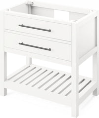 Wavecrest 36'' White Vanity, White Carrara Marble Vanity Top, undermount rectangle bowl VKITWAV36WHWCR