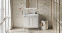 Percival 36'' White Vanity, left offset VN2PER-36-WH-NT