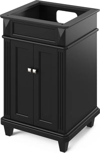 Douglas 24'' Black Vanity, White Carrara Marble Vanity Top, undermount rectangle bowl VKITDOU24BKWCR