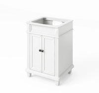 Douglas 24'' White Vanity, White Carrara Marble Vanity Top, undermount rectangle bowl VKITDOU24WHWCR