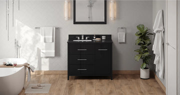 Katara 42'' Vanity, left offset, Granite Vanity Top, undermount rectangle bowl