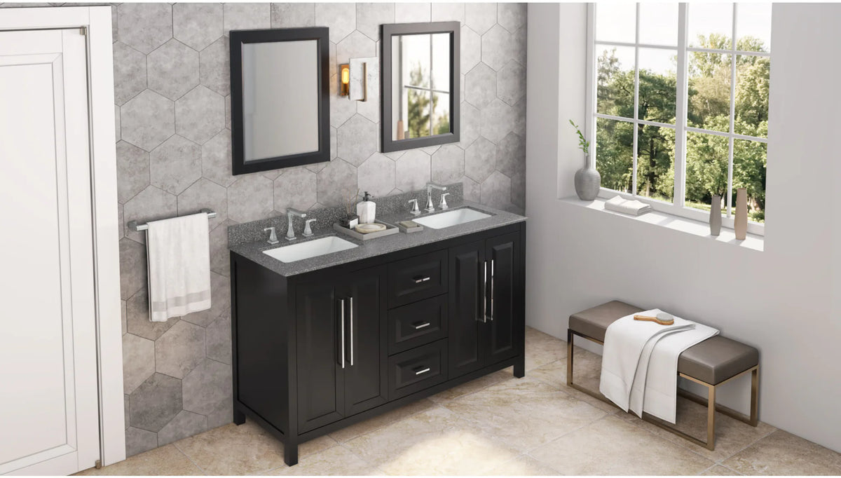Cade 60'' Vanity, double bowl, two undermount rectangle bowls