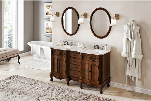 Clairemont 60'' Nutmeg Vanity, double bowl VN2CLA-60-NU-NT