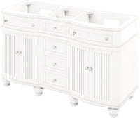 Compton 60'' White Vanity, double bowl, -only White Carrara Marble Vanity Top, two undermount oval bowls VKITCOM60WHWCO
