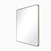2nd Gen Metal Mirrors 33'' W x 1'' D x 28'' H Satin Nickel Rounded Rectangle Metal Frame Mirror VMIR-METR-33SN