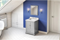 Addington 24'' Grey Vanity, Calacatta Vienna Quartz Vanity Top, undermount rectangle bowl VKITADD24GRCQR