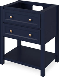 Adler 30'' Hale Blue Vanity, Boulder Cultured Marble Vanity Top, undermount rectangle bowl VKITADL30BLBOR