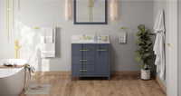 Katara 36'' Blue Steel Vanity, left offset VN2KAT-36-BS-NT