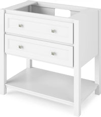 Adler 36'' White Vanity, Black Granite Vanity Top, undermount rectangle bowl VKITADL36WHBGR