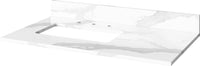 Cade 36'' White Vanity, left offset, Calacatta Vienna Quartz Vanity Top, undermount rectangle bowl VKITCAD36WHCQR