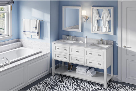 Adler 60'' White Vanity, double bowl VN2ADL-60-WH-NT