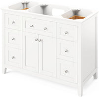Chatham 48'' White Vanity, Black Granite Vanity Top, undermount rectangle bowl VKITCHA48WHBGR