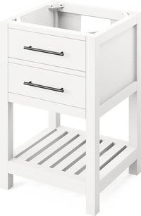 Wavecrest 24'' White Vanity, White Carrara Marble Vanity Top, undermount rectangle bowl VKITWAV24WHWCR