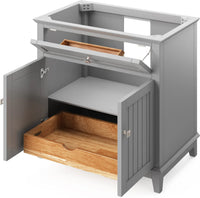 Savino 36'' Grey Vanity, Boulder Cultured Marble Vanity Top, undermount rectangle bowl VKITSAV36GRBOR