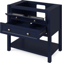 Adler 36'' White Vanity, Black Granite Vanity Top, undermount rectangle bowl VKITADL36WHBGR
