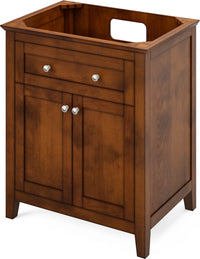 Chatham 30'' Chocolate Vanity, White Carrara Marble Vanity Top, undermount rectangle bowl VKITCHA30CHWCR