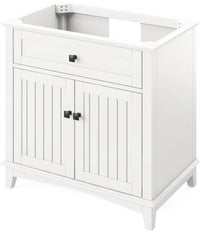 Savino 36'' White Vanity, Boulder Cultured Marble Vanity Top, undermount rectangle bowl VKITSAV36WHBOR