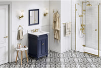 Douglas 24'' Hale Blue Vanity, White Carrara Marble Vanity Top, undermount rectangle bowl VKITDOU24BLWCR