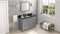 Cade 48'' Grey Vanity, Black Granite Vanity Top, undermount rectangle bowl VKITCAD48GRBGR