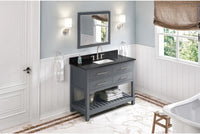 Wavecrest 48'' Grey Vanity, Black Granite Vanity Top, undermount rectangle bowl VKITWAV48GRBGR