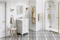 Douglas 24'' White Vanity, White Carrara Marble Vanity Top, undermount rectangle bowl VKITDOU24WHWCR