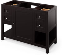Astoria 48'' Espresso Vanity, White Carrara Marble Vanity Top, undermount rectangle bowl VKITAST48ESWCR