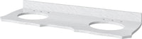 Clairemont 60'' Nutmeg Vanity, double bowl, -only White Carrara Marble Vanity Top, two undermount oval bowls VKITCLA60NUWCO