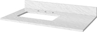 Cade 36'' Black Vanity, left offset, White Carrara Marble Vanity Top, undermount rectangle bowl VKITCAD36BKWCR
