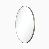 2nd Gen Metal Mirrors 30'' x 1'' Satin Nickel Circular Metal Frame mirror VMIR-METC-30SN